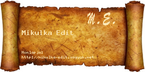Mikulka Edit névjegykártya